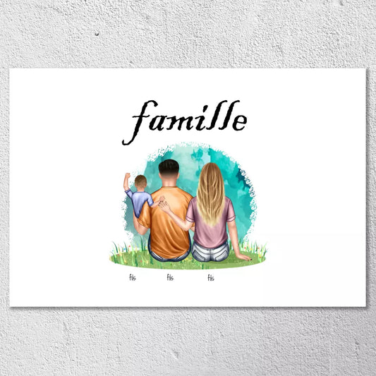 Famille avec un enfant - Toile personnalisé